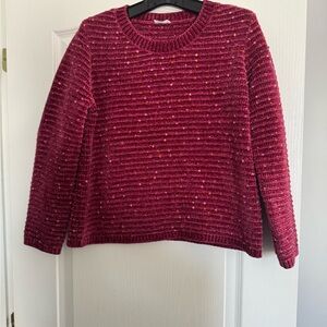 Chic Burgundy Crew Neck Sweater